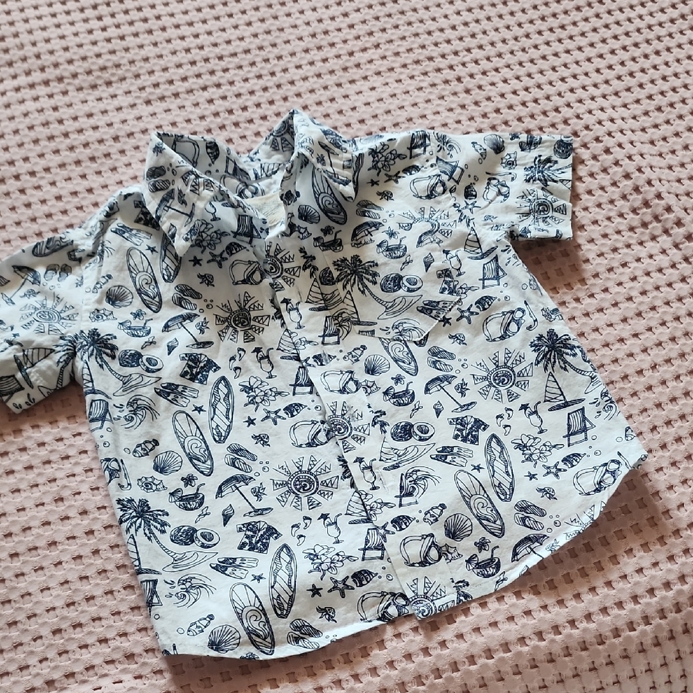 Kids' Adventure Print Button Down Shirt